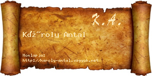 Károly Antal névjegykártya